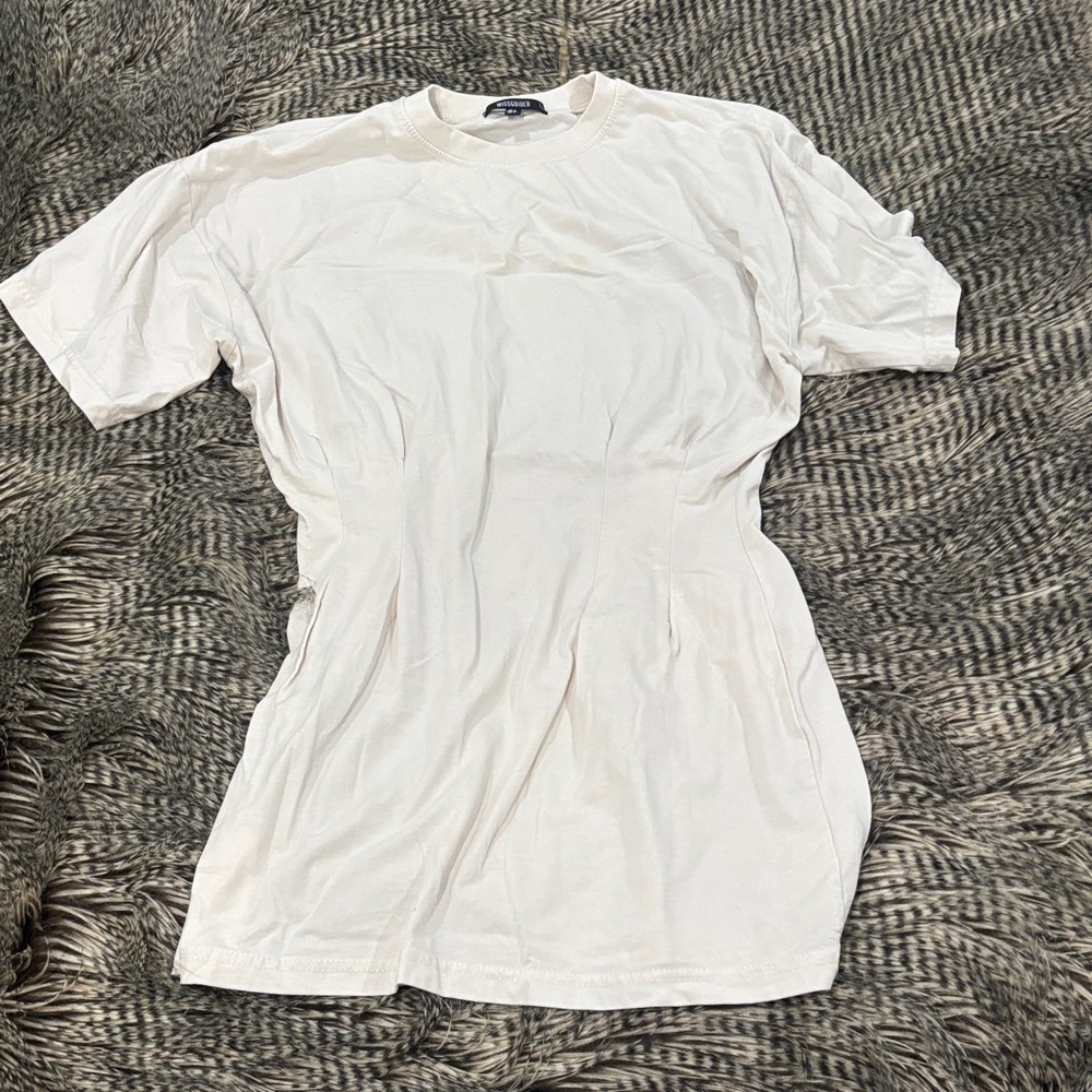 Missguided Crisp White Short Sleeve tshirt dress